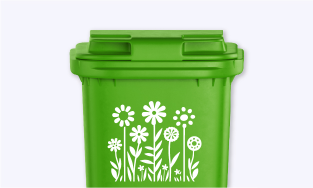 Container sticker 'Bloemen'