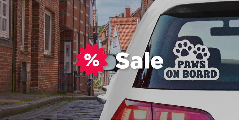 Autosticker 'Paws On Board' Sale