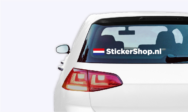 Autosticker Vlag 'Nederland' met Naam op achterruit