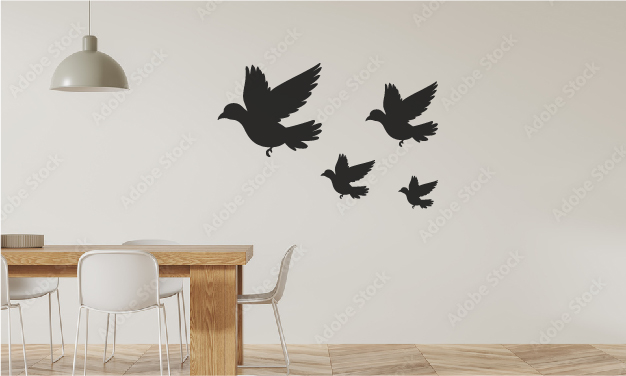 Muursticker met Vogels in Eetkamer