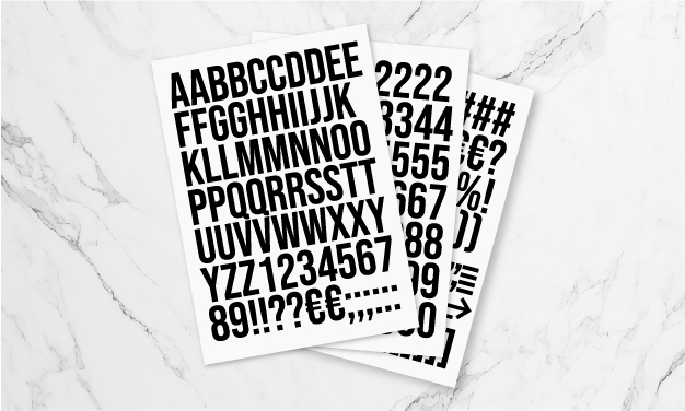 Plakletters & Cijfers Pakket Stickervellen