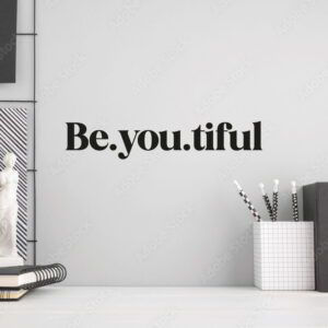Muursticker Be.You.Tiful Zwart