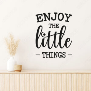 Muursticker Enjoy The Little Things Zwart