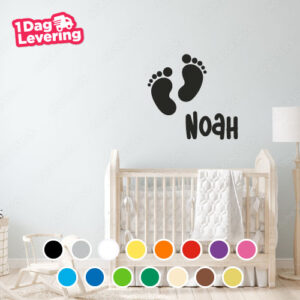 Muursticker Baby Voetjes met Eigen Naam Thumbnail