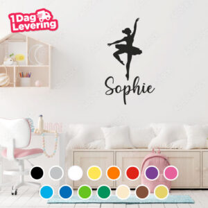 Muursticker Ballerina met Eigen Naam Thumbnail