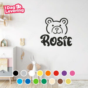 Muursticker Beertje met Eigen Naam Thumbnail
