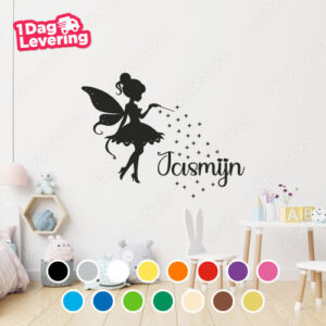 Muursticker Fee Toverstokje Met Eigen Naam Thumbnail