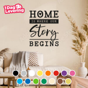 Muursticker Home Is Where Our Story Begins Thumbnail