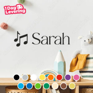 Muursticker Muzieknoten met Eigen Naam Thumbnail