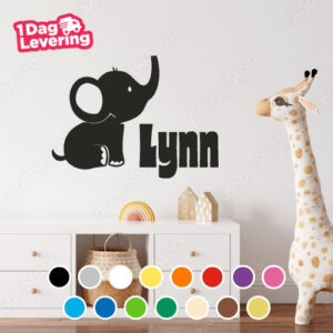 Muursticker Olifant met Eigen Naam Thumbnail