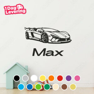 Muursticker Sportwagen Eigen Naam Thumbnail