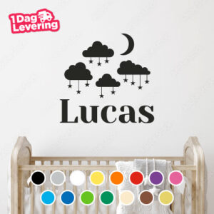 Muursticker Wolken met Eigen Naam Thumbnail