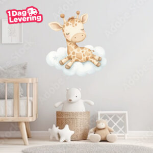 Muursticker Giraffe Op Wolk Thumbnail