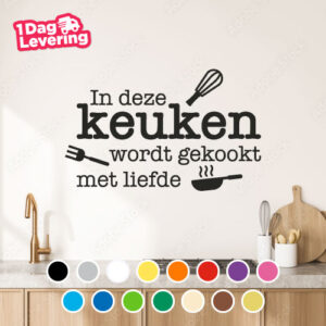 Muursticker In Deze Keuken Wordt Gekookt Met Liefde Thumbnail