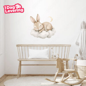 Muursticker Konijn Op Wolken Thumbnail