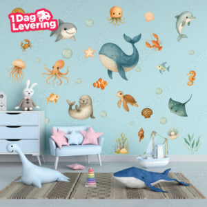 Muursticker Set Oceaan Dieren Lief Thumbnail
