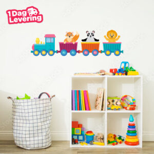 Muursticker Trein Met Dieren Thumbnail