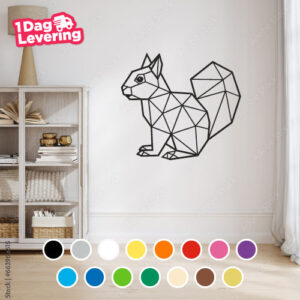 Muursticker Eekhoorn Geometrisch Thumbnail