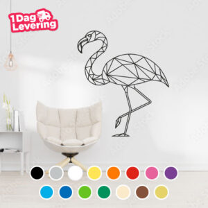 Muursticker Flamingo Geometrisch Thumbnail