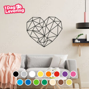Muursticker Hart Geometrisch Thumbnail