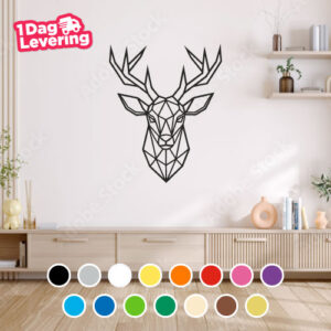 Muursticker Hert Voorkant Geometrisch Thumbnail