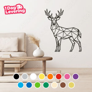 Muursticker Hert Zijkant Geometrisch Thumbnail