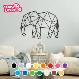 Muursticker Olifant Zijkant Geometrisch Thumbnail