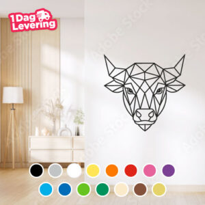 Muursticker Stier Geometrisch Thumbnail