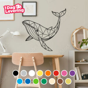 Muursticker Walvis Geometrisch Thumbnail